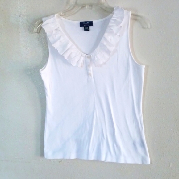 Chaps V Neck Ruffle Tank - Picture 1 of 4